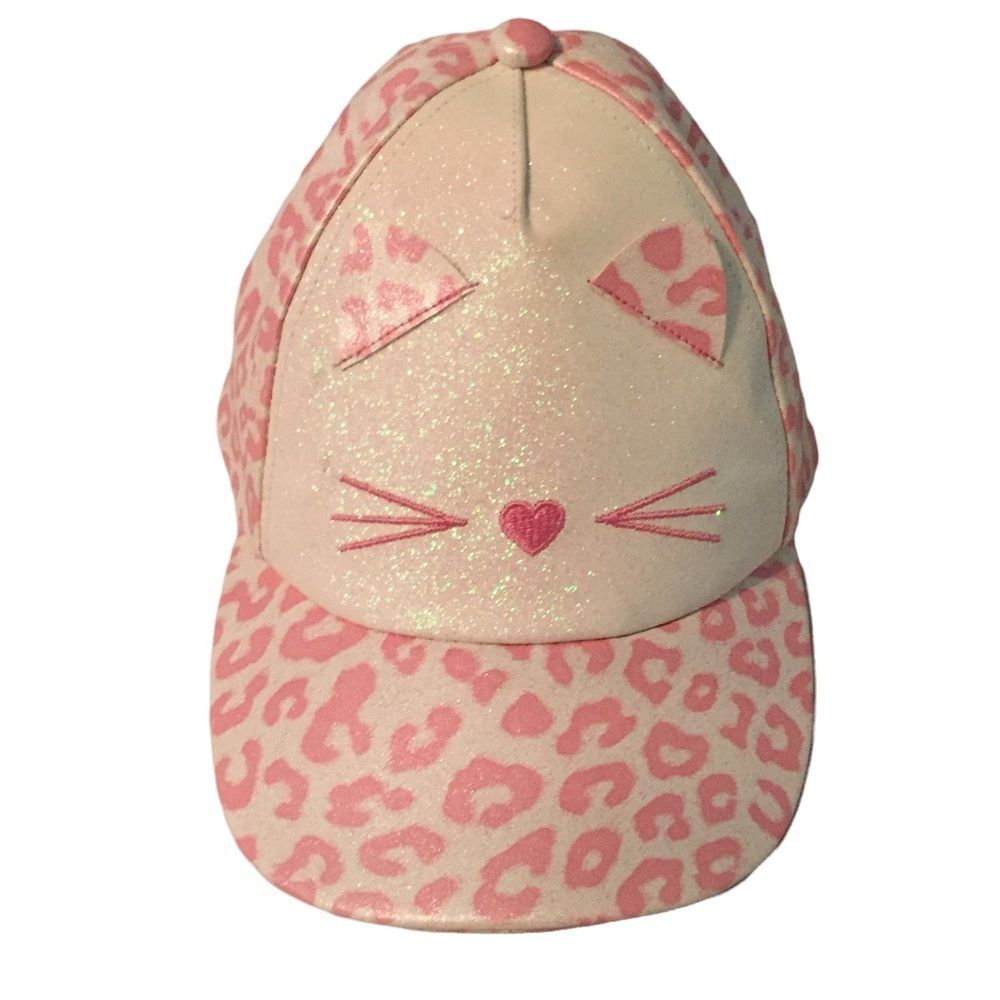 Capelli New York Girl’s Pink Leopard Cat Baseball Hat Cap Kitty